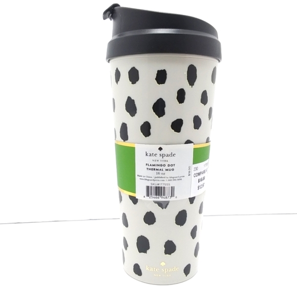 KATE SPADE "Flamingo Dot" Thermal Mug 16 oz - Picture 7 of 12